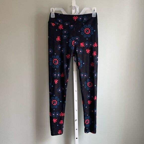 LuLaRoe Black Geometric Pattern Leggings - Picture 1 of 4